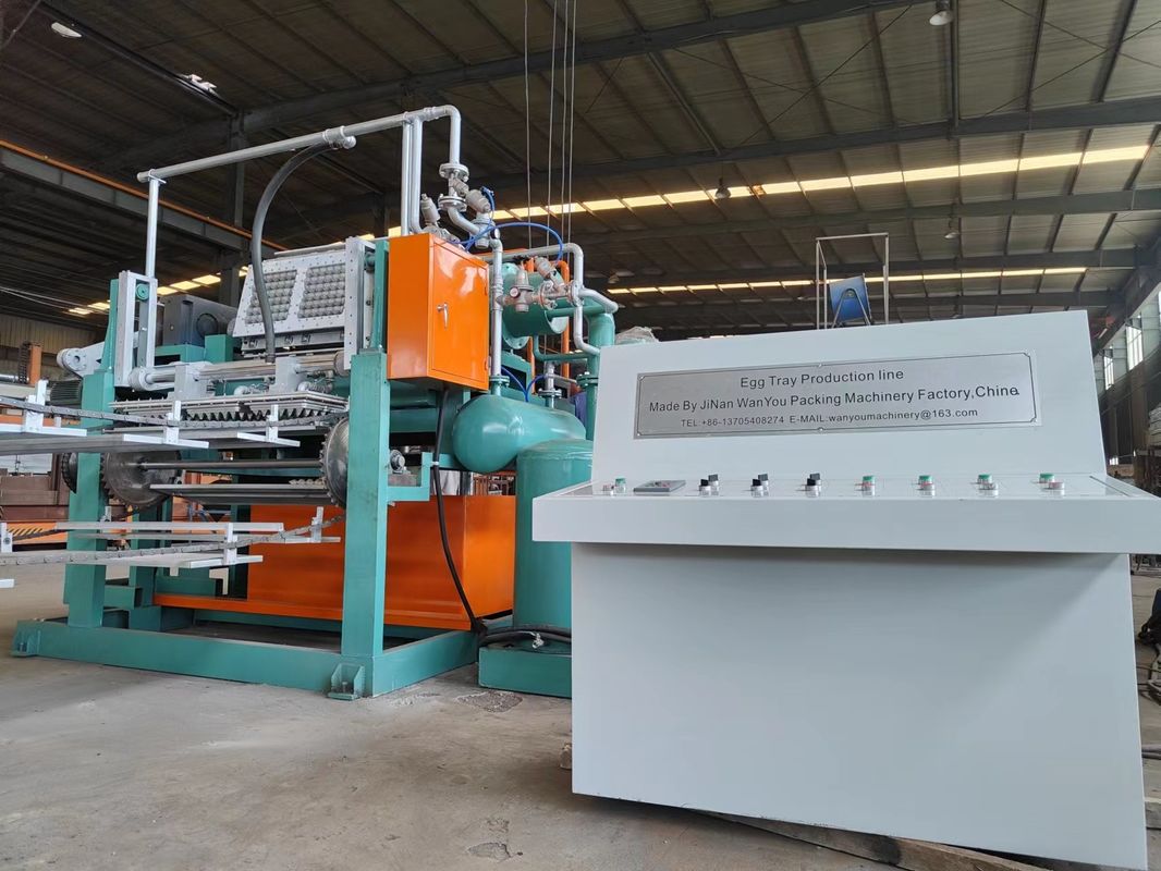Máquina de fabricación de bandejas de huevo de papel rotativa 3 por 4 línea de producción de molde compacta y fácil de operar Producción de 2000 bandejas de huevo por hora