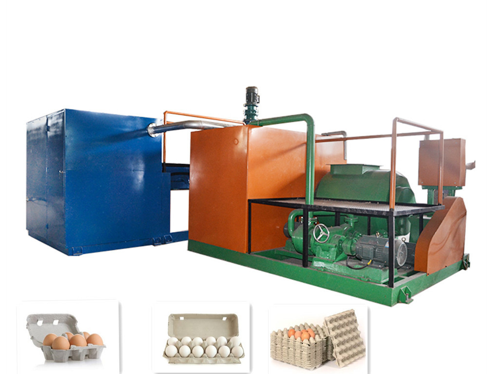 Máquina automática de papel rotativo para bandejas de huevos, máquina de moldeo de pulpa 2000 pcs/hora con moldes de aluminio