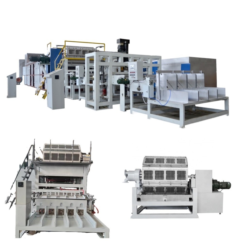 Línea de producción de cartones de huevos de papel reciclado ecológicos, formación rotativa, 45KW-200kw, máquina para bandejas de huevos de gran capacidad, máquina para fabricar cartones de huevos de 15 asientos, tipo de moldes 4*4 M