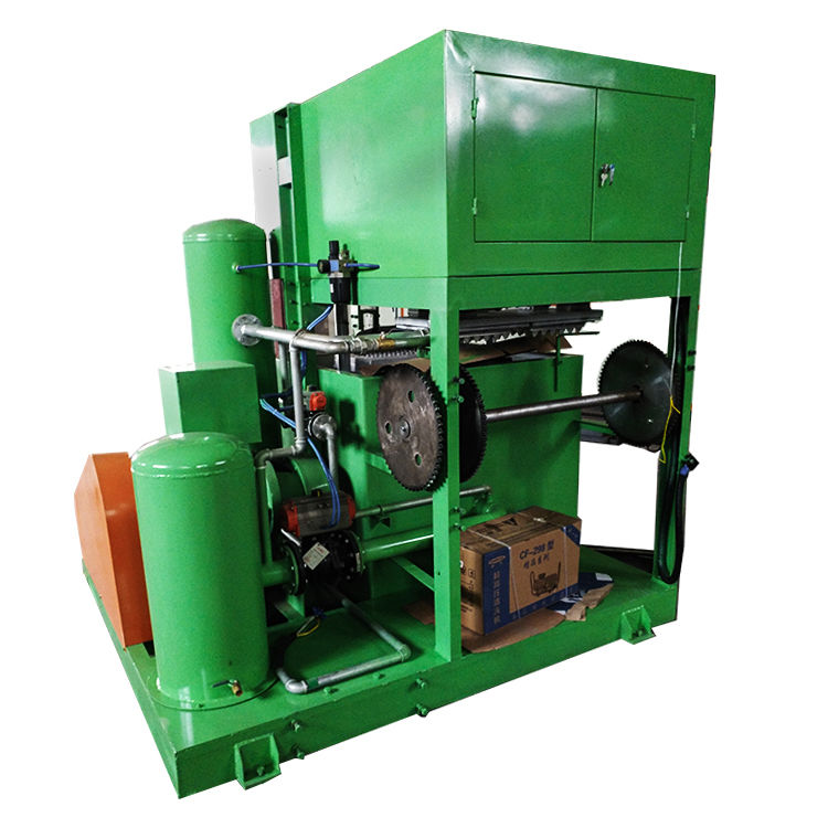 Máquina de moldeo de papel de pulpa de pequeña capacidad para bandejas de huevos Línea de producción 700 pcs/h Moldes de aluminio
