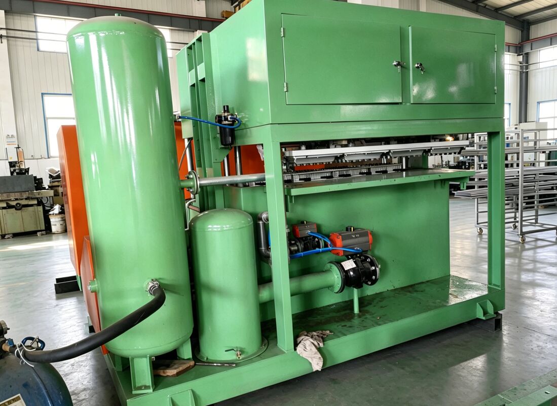 40-65kw 1000-1500pcs por hora Egg Tray Machine Línea de producción de EggTray para hacer bandejas de huevos Cartones de huevos Bandejas de zapatos Bandejas de guardería Moldes de aluminio controlados por PLC