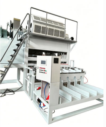 Línea de producción completa de bandejas de huevo de papel rotativo 5000 pcs por hora con pulpa de formación de secado y sistemas de apilamiento automático