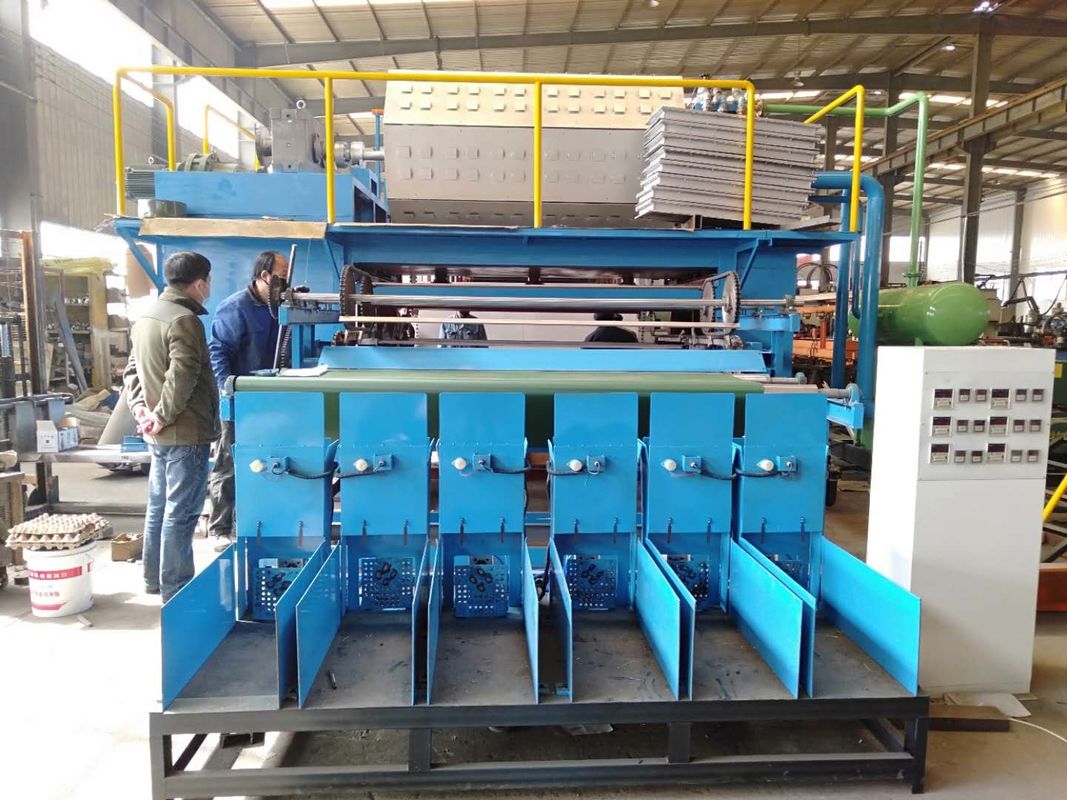 Máquina de moldeo de pasta de papel de gran capacidad 6000 pcs / h Máquina de producción de bandejas de huevos