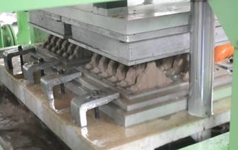 2 moldes que forman el control informático de máquina de fabricación de cartón de papel de la bandeja del huevo
